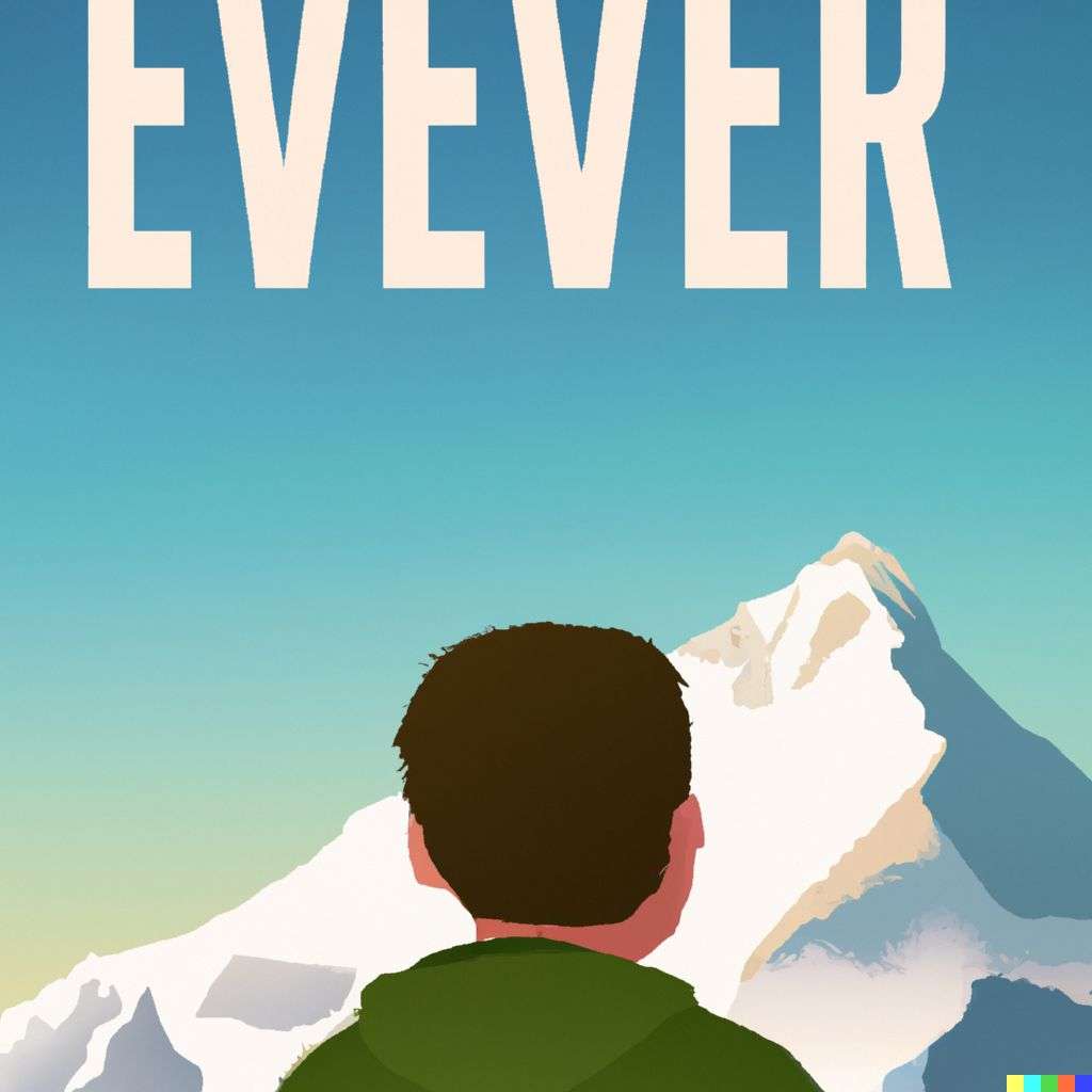 someone gazing at Mount Everest, promotional poster for a Pixar movie